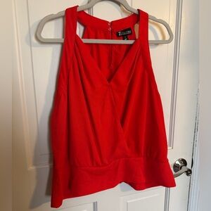 New York & Company Vibrant Orange Sleeveless Blouse